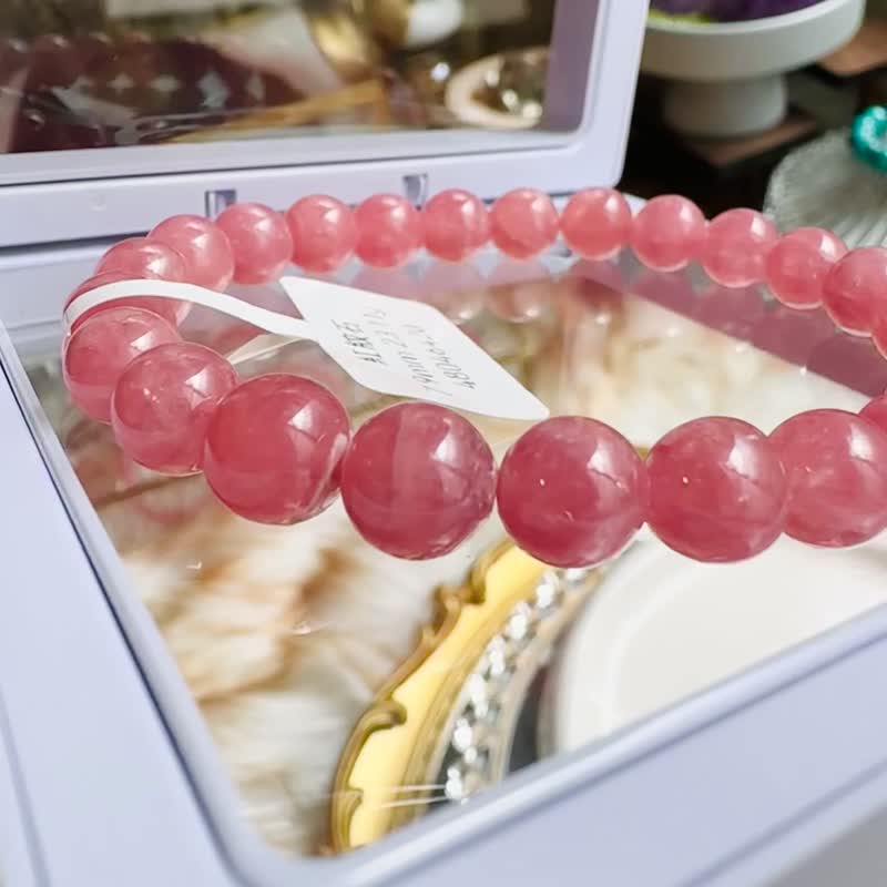 精品阿根廷橘粉冰種紅紋石7.7-7.9mm23.11g正桃花感情運提升魅力 - 手鍊/手環 - 水晶 