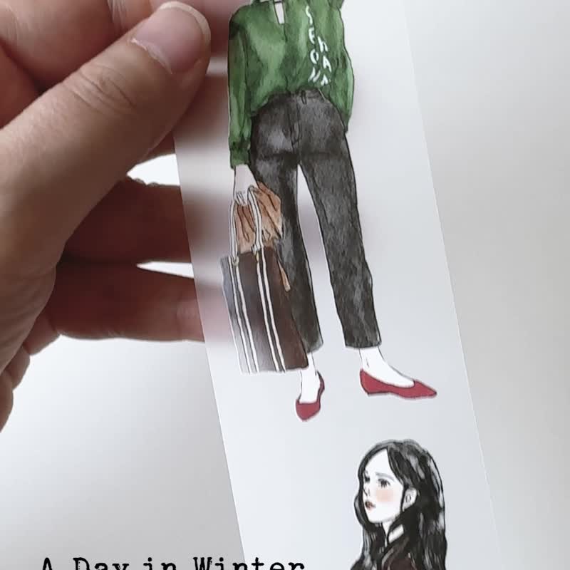 A Day in Winter 5cm x 10M Matte Pet Tape + white ink with Release Paper - Washi Tape - Plastic Multicolor
