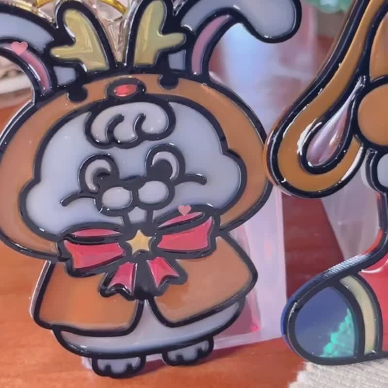 聖誕兔仔彩繪掛飾【聖誕禮物】【客製化禮物】【聖誕禮盒】 - 擺飾/家飾品 - 樹脂 多色