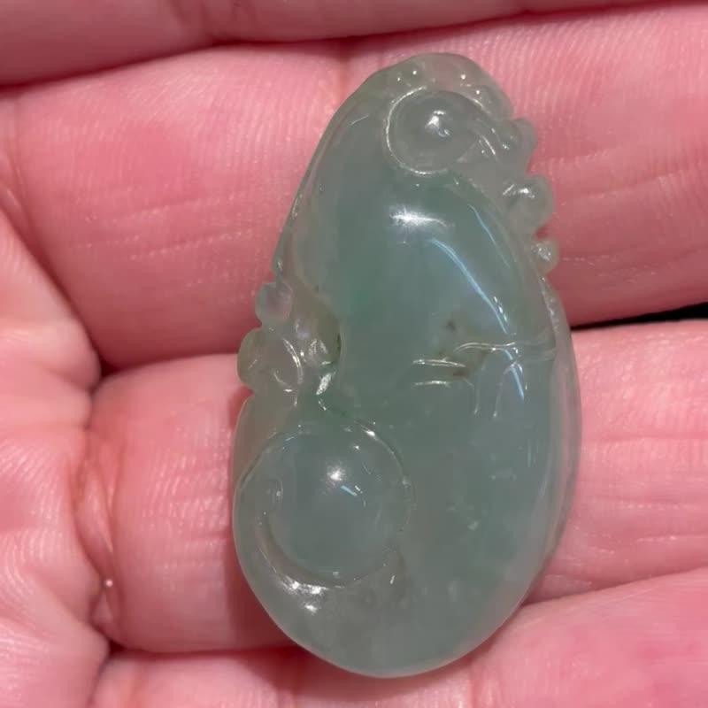 Long Ruyi Natural Burmese Jadeite - สร้อยคอ - หยก สีเขียว