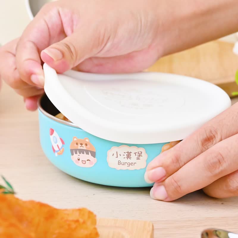 客製化繽紛三色碗 喵喵甜點店【甜點貓】 - 便當盒/食物袋 - 不鏽鋼 透明