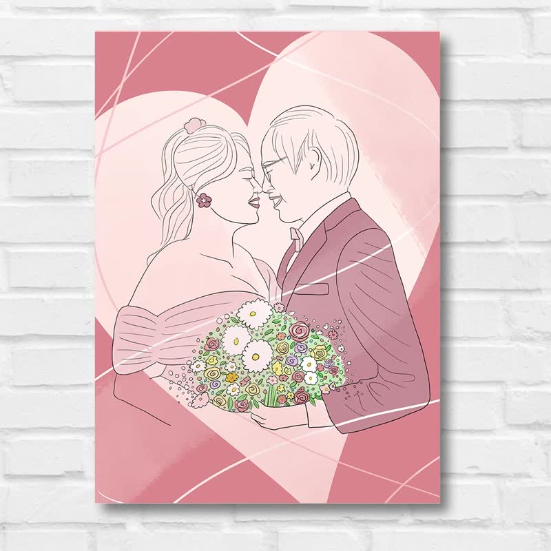 【客製化無框畫】結婚禮物、情人節、彌月、喬遷、居家裝飾 - 海報/掛畫/掛布 - 聚酯纖維 多色