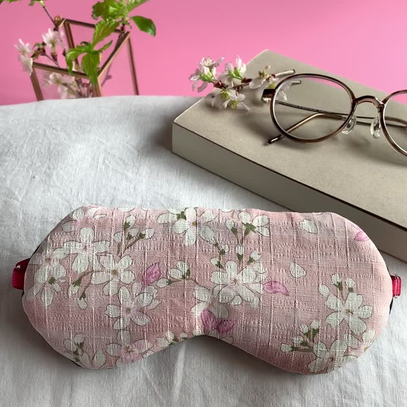 棉．麻 眼罩 粉紅色 - 日本眼罩 SAKURA | Pink | 可調整長度 | 助眠 | 有附收納袋
