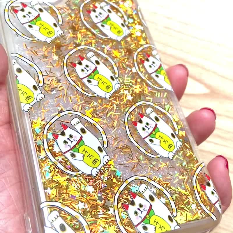 招財貓金色亮片 iPhone 手機殼 - 手機殼/手機套 - 其他材質 金色