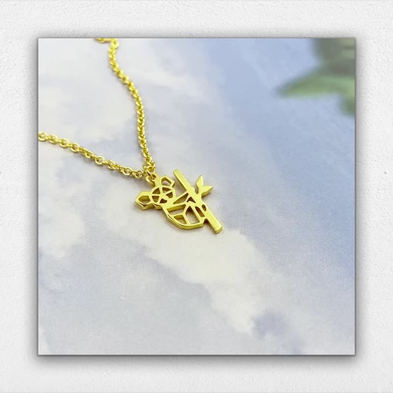 コアラベア ネックレス、幾何学模様、ゴールドメッキ - ネックレス - 銅・真鍮 ゴールド
