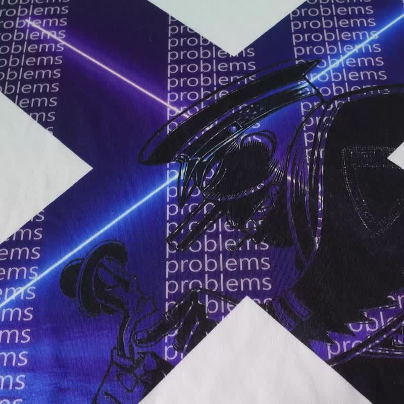 聚酯纖維 男 T 恤 黑色 - Problems-TheX 機能短袖