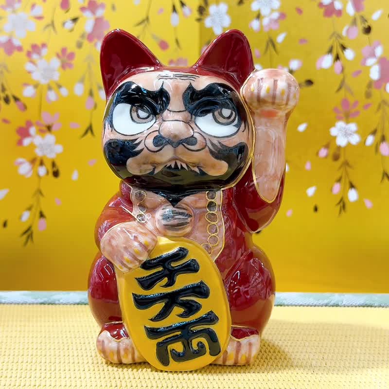 【達緣禪福】日本清水燒招財貓 | 仫繪 - 達摩大師 - 擺飾/家飾品 - 瓷 紅色