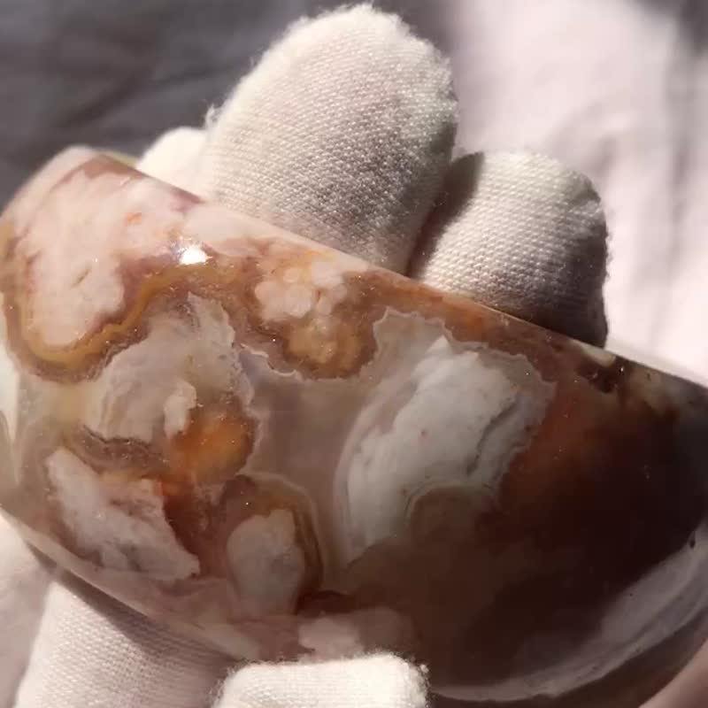 櫻花瑪瑙手鐲 爆晶 稀有彩色晶花 型立體花 水中花 蕉糖 冇修 - 手鍊/手環 - 水晶 多色