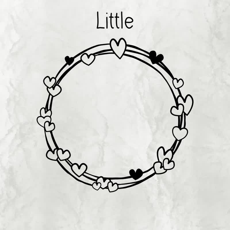 Little Hearts Circle Frame JPG PNG EPS SVG - 電子似顏繪/繪畫/插畫 - 其他材質 