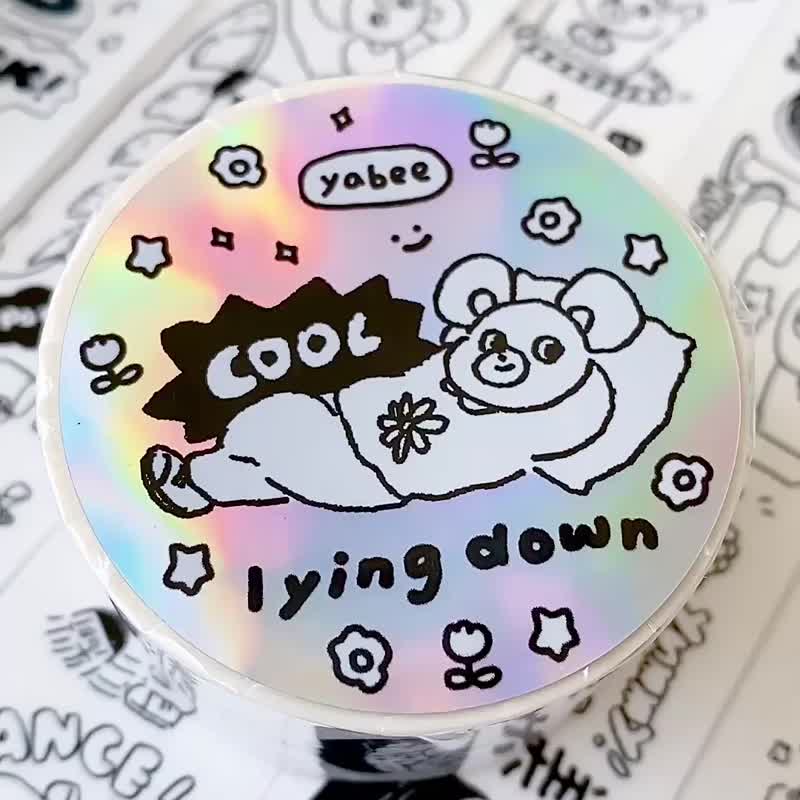 Happy Zoo/Black and White Graffiti/3cm Special Ink Washi Tape/With Release Paper - Washi Tape - Paper Black
