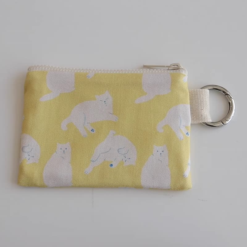 big big cat coin card pouch - one day (yellow) - Coin Purses - Cotton & Hemp Yellow