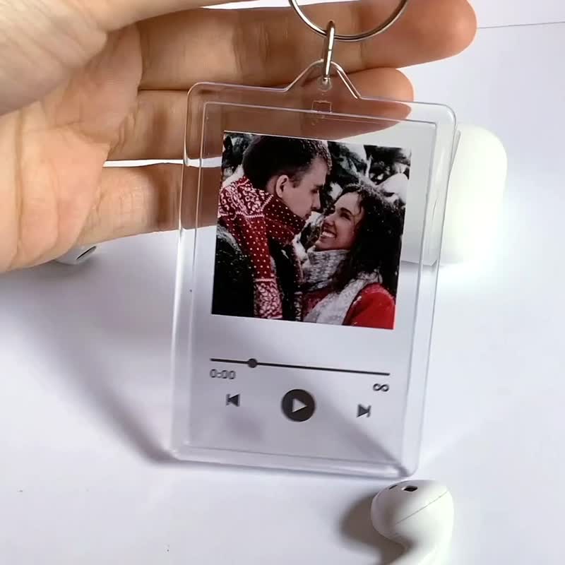 [DIY recording photos] Couple commemorative gift music player keychain scan the QR code to listen to music - ที่ห้อยกุญแจ - อะคริลิค 