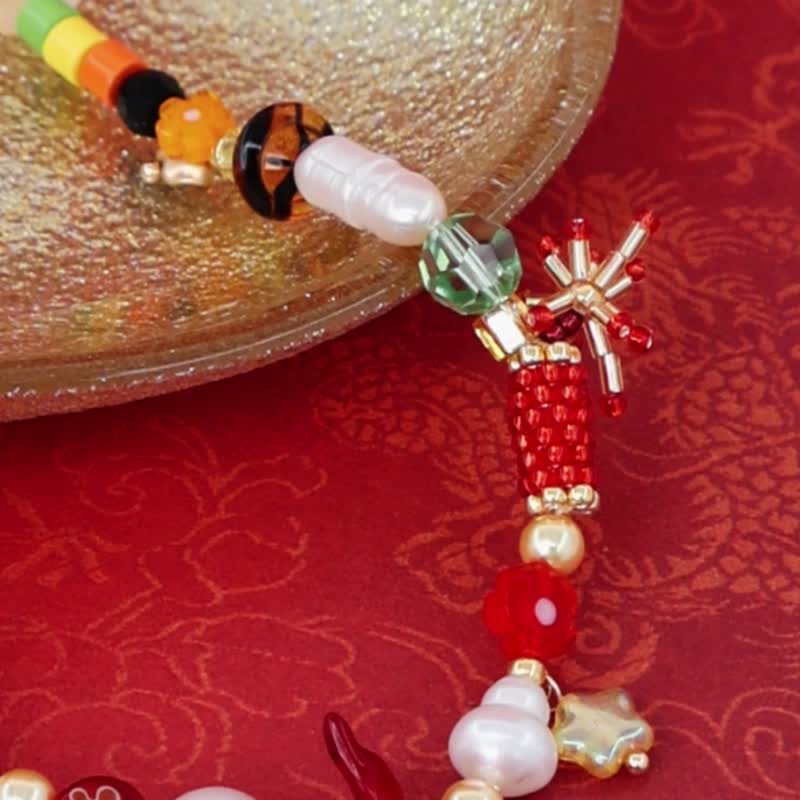 Star Dragon Treasure Box Bead Necklace - Necklaces - Glass Multicolor
