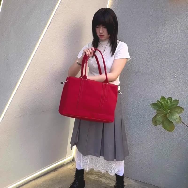 HATTORI RC托特包L 紅色 托特包 帆布袋 帆布包 手提袋 通勤包 - 手提包/手提袋 - 其他材質 