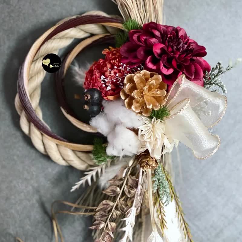Note: Preserved Flowers with Rope, New Year's Wreath, Wall-hanging Flower String - Dried Flowers & Bouquets - Plants & Flowers Red