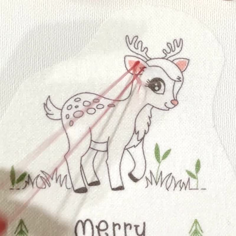 DIY 手工刺繡套件 --- 聖誕鹿手繡畫布框 - 編織/刺繡/羊毛氈/縫紉 - 繡線 綠色