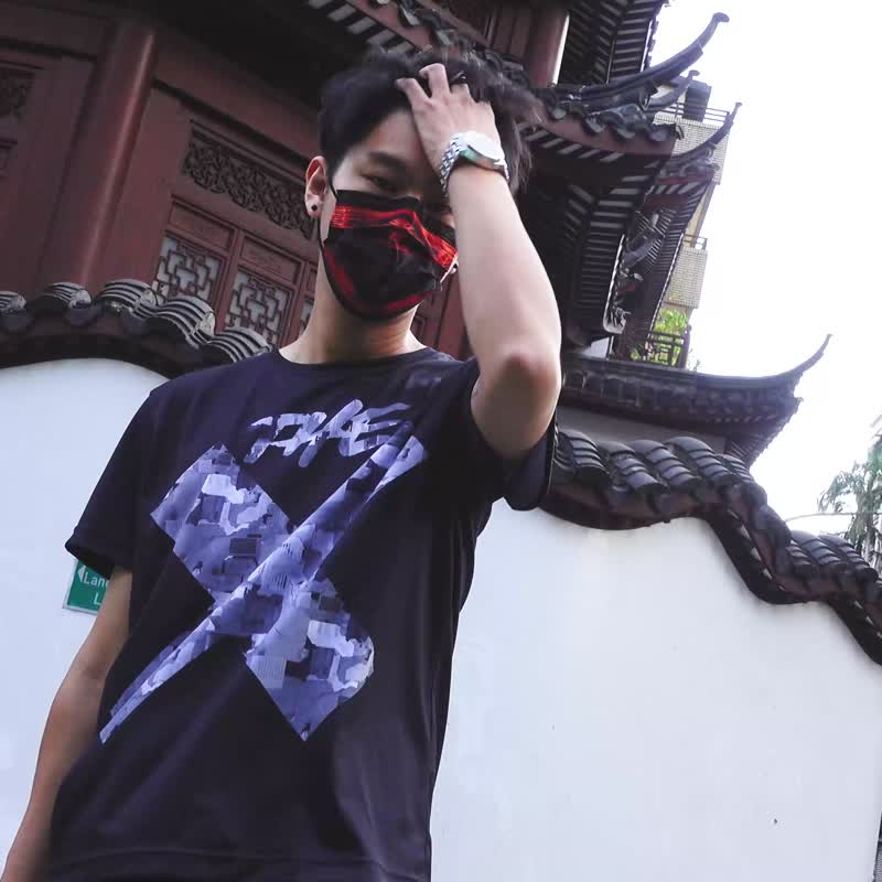 賽博格先生-TheX 機能短袖 - 男 T 恤 - 聚酯纖維 黑色