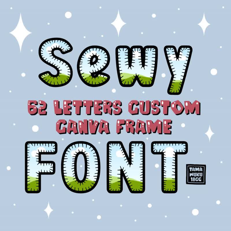 Sewy Font Custom Canva Frames - 其他數位商品 - 其他材質 