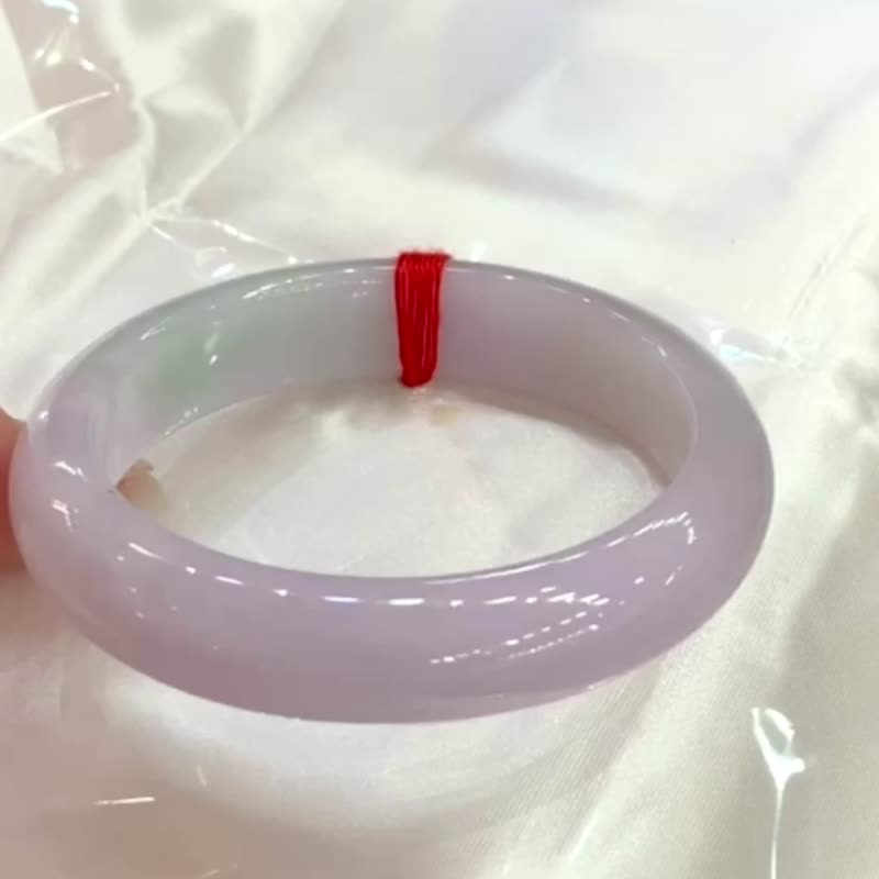 冰種玉鐲 天然翡翠玉鐲 A玉 手鐲 • 冰種粉紫翡翠福鐲 - 手鍊/手環 - 玉石 粉紅色