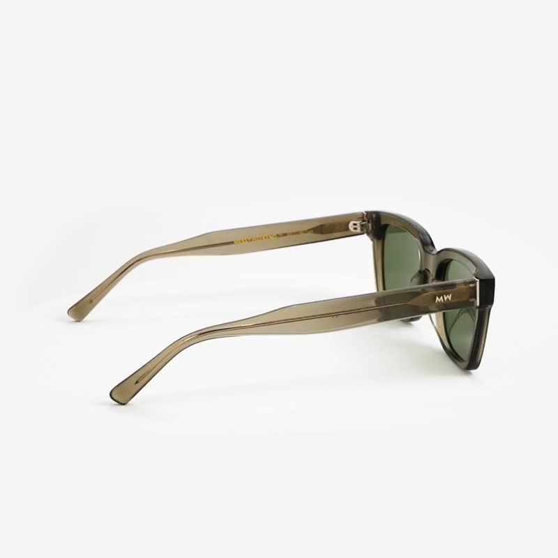 MW | DEAN Straightforward Square Thin Frame Sunglasses - Gray Mist Green - Sunglasses - Other Materials Green