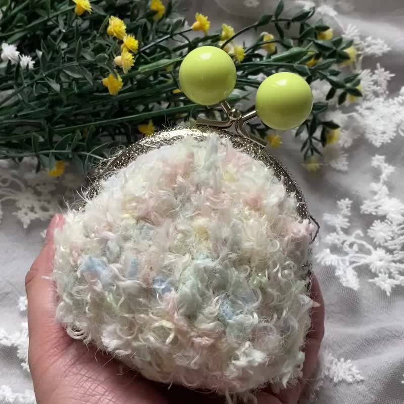 圓滾滾手混線口金包 零錢包 收納包 - 髮箍/髮帶 - 棉．麻 多色