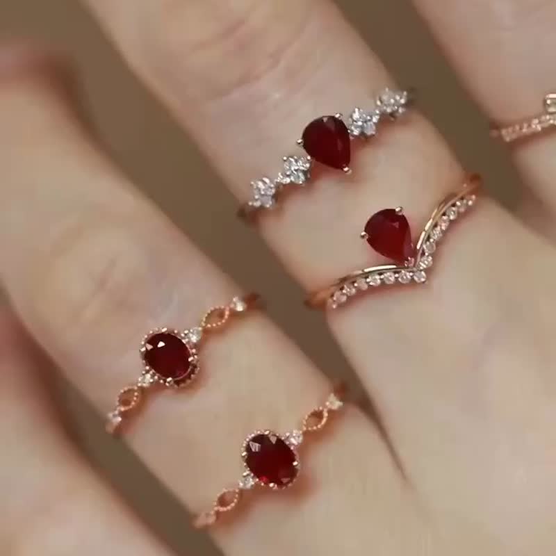 14Ku002618K | Beautiful retro natural ruby u200bu200bdiamond ring (four styles) - Shop  zomodiamond General Rings - Pinkoi