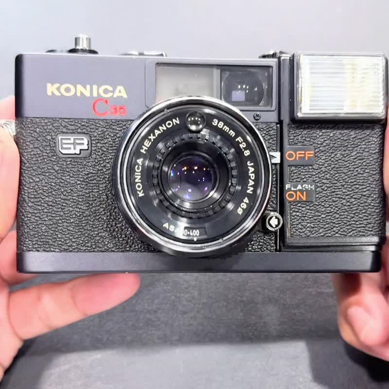 135 film Konica C35 EF automatic film camera, overall 80% new - กล้อง - โลหะ สีดำ