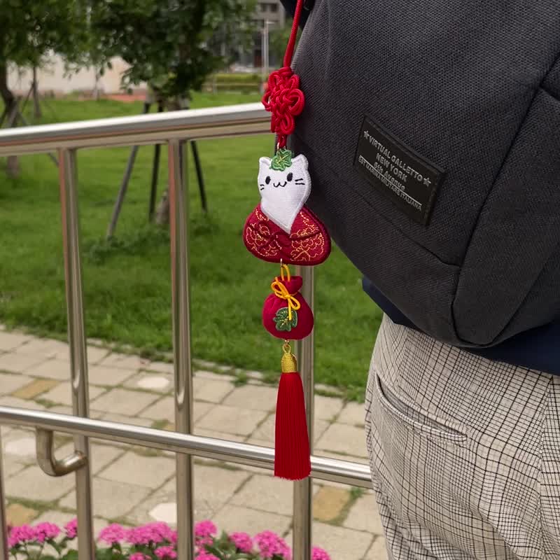 【除穢平安香包】龍年祈福御守| DIY材料包|成品客製 - 編織/刺繡/羊毛氈/縫紉 - 其他材質 紅色