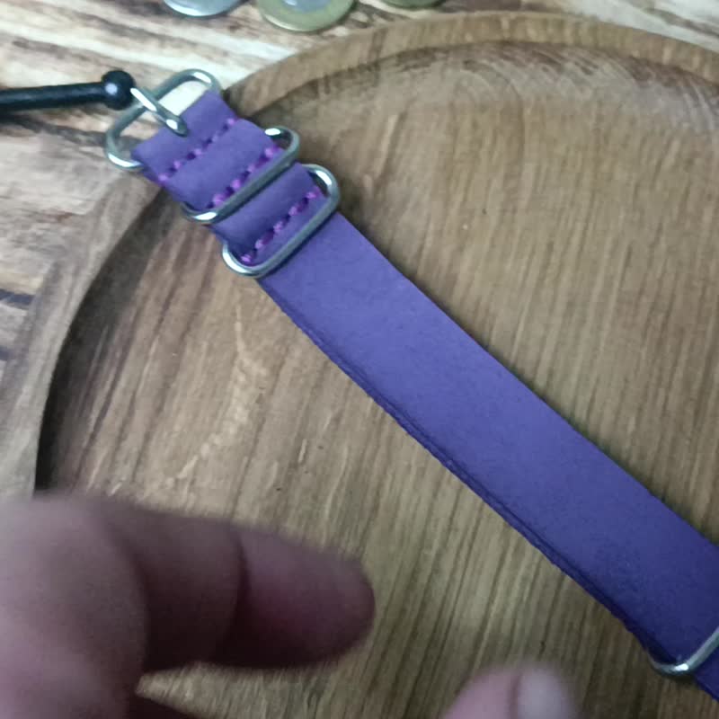 PURPLE ZULU strap | Leather Watch Strap | PURPLE Watch Strap | Genuine Leather - 錶帶 - 真皮 紫色