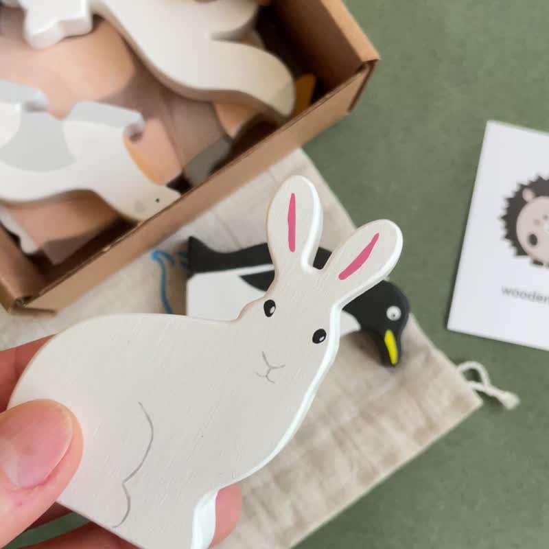 Cute wooden Polar Arctic animals toys figurines baby - 寶寶/兒童玩具/玩偶 - 木頭 
