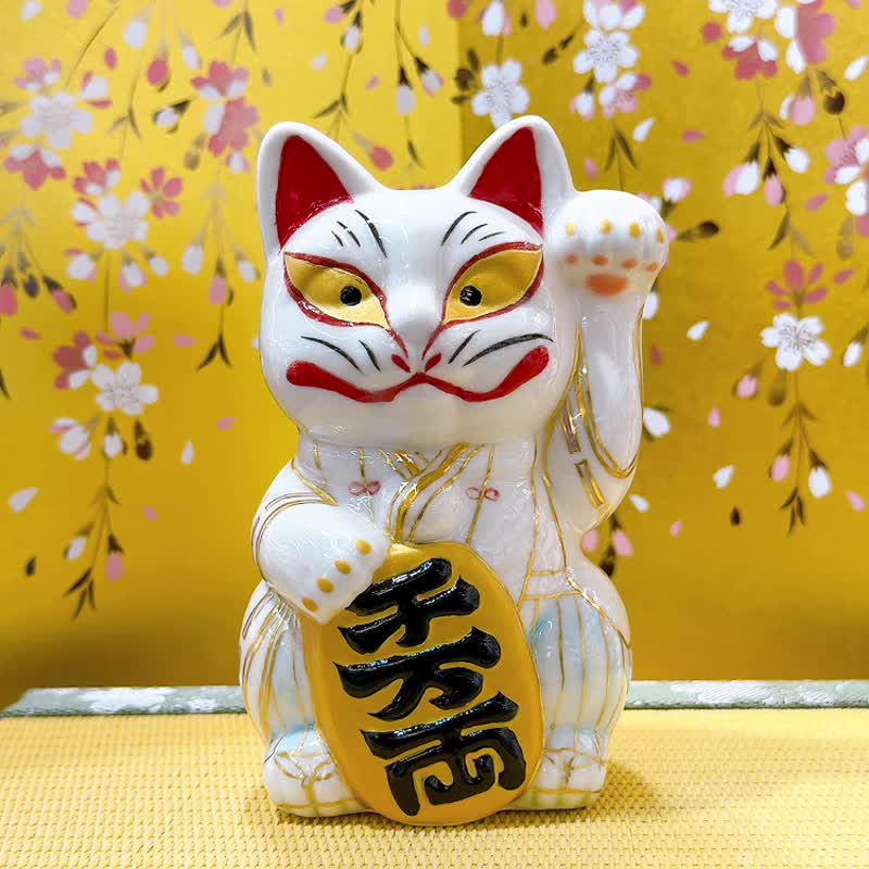 【狐緣萬富】日本清水燒招財貓 | 白狐 - 擺飾/家飾品 - 瓷 白色