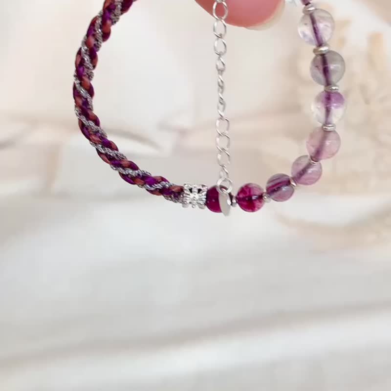 | Purple Tone Stone| Jewelry x Bracelet Bracelet x Sterling Silver x Natural Stone x Limited Edition - Good Contrived - Bracelets - Precious Metals Purple