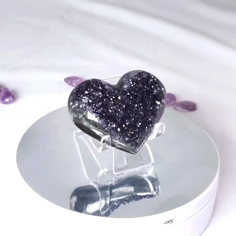異象愛心水晶 050101  特殊二次結晶 能量更強更開運 - 擺飾/家飾品 - 水晶 紫色