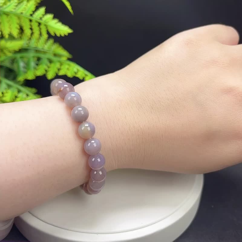 精品天然珊瑚玉手串玉化紫色菊花石手鏈秀氣疊戴單圈女手飾8.5mm - 手鍊/手環 - 半寶石 