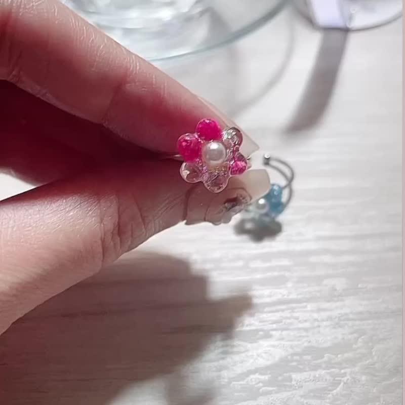 Mini fingertip flower. Ring elf.dreams magic handmade jewelry store Japanese dried flower jewelry - General Rings - Plants & Flowers 
