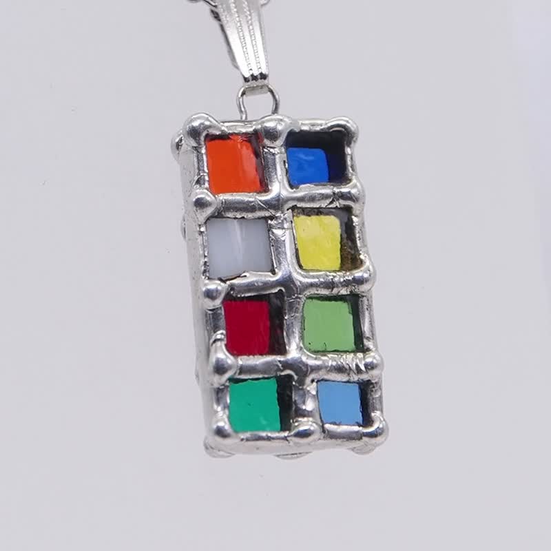 細密ステンドグラスの ペンダント - 項鍊 - 玻璃 多色