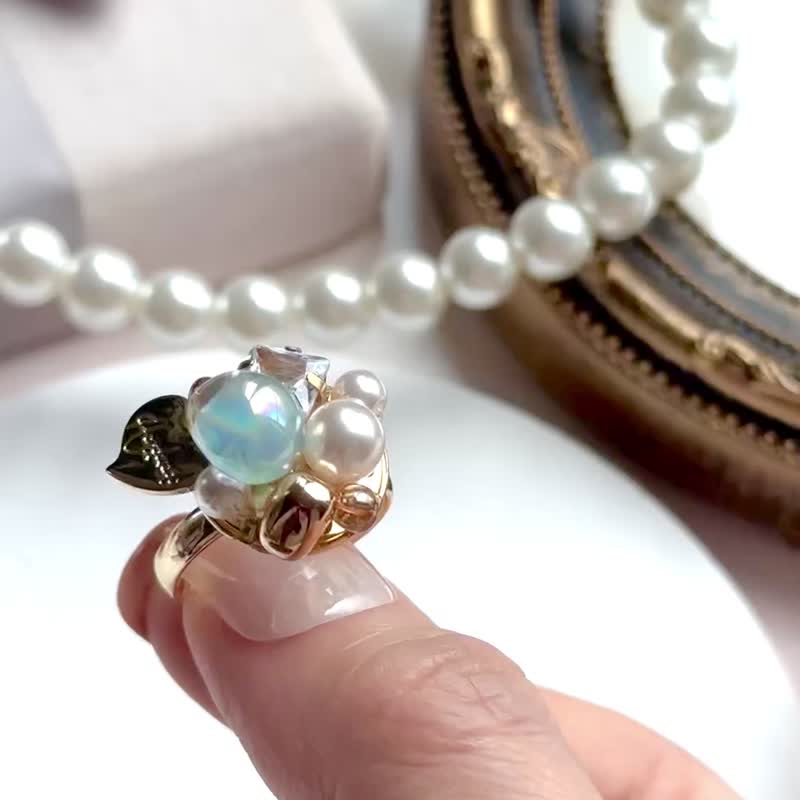 Unique Crystal Pearl Rings - General Rings - Crystal Blue