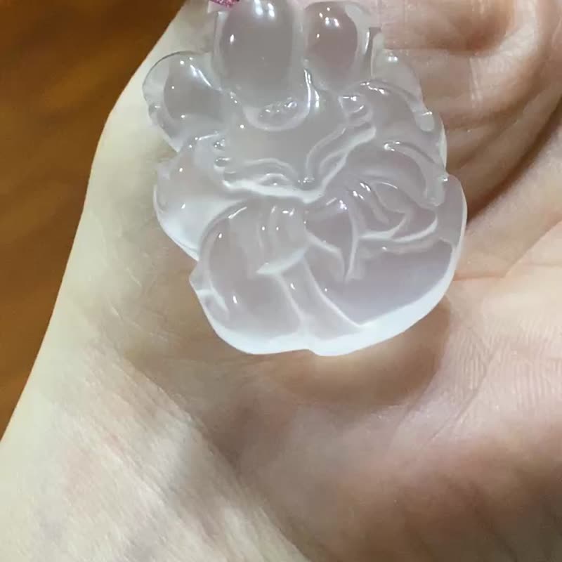 モザンビーク ピンク クリスタル手織り中国結びネックレス ペンダント - ヘアアクセサリー - クリスタル ピンク