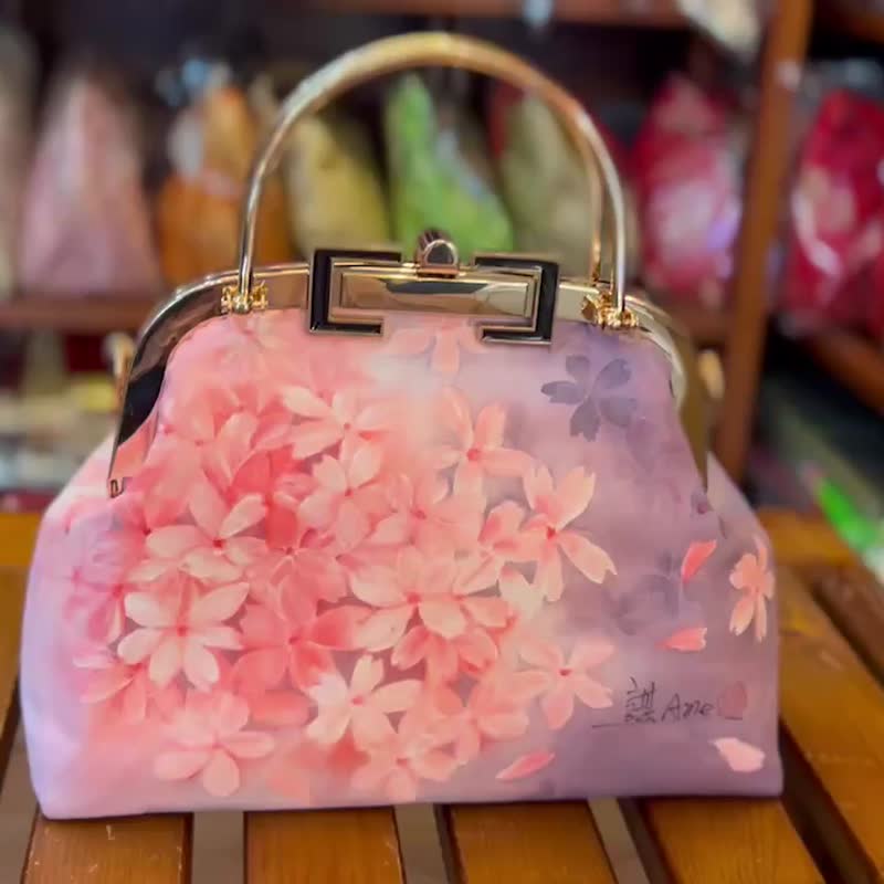 Hand-painted boutique bag Sakura Love - Messenger Bags & Sling Bags - Silk Multicolor