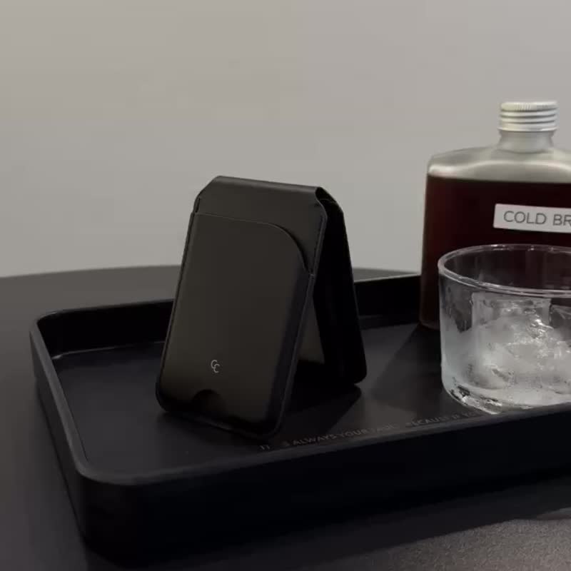 MagSafe 純色轉軸二合一支架 卡套 - 手機配件 - 人造皮革 多色
