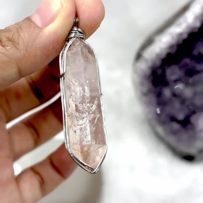 天然骸骨水晶 頸鏈 Natural Skeletal Quartz Necklace - 頸鏈 - 水晶 透明