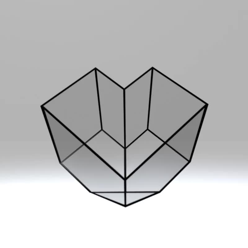 デジタル】019 印刷用デジタル図面。ステンド グラスのハート。印刷