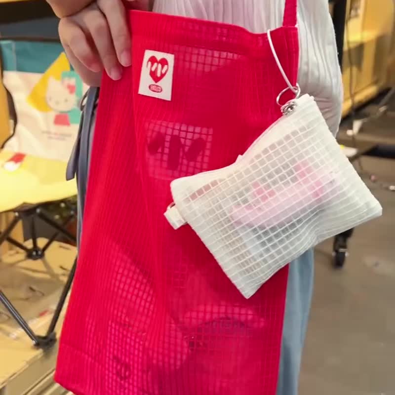 韓國品牌 MINMIN 經典收納小包/化妝包  - 草綠奶油 - 化妝袋/收納袋 - 棉．麻 綠色