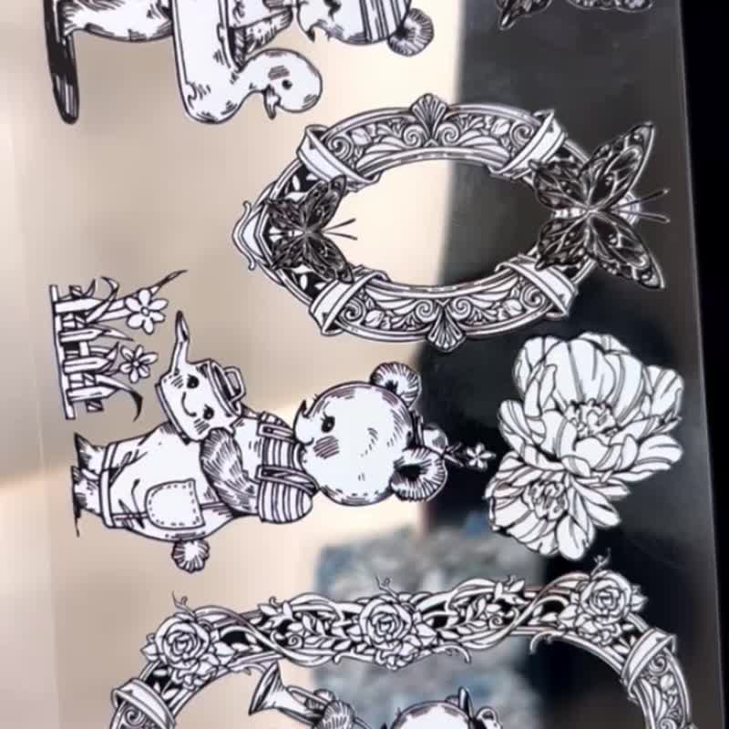 レトロクマ Vintage Bear - マスキングテープ・PET テープ - プラスチック 多色