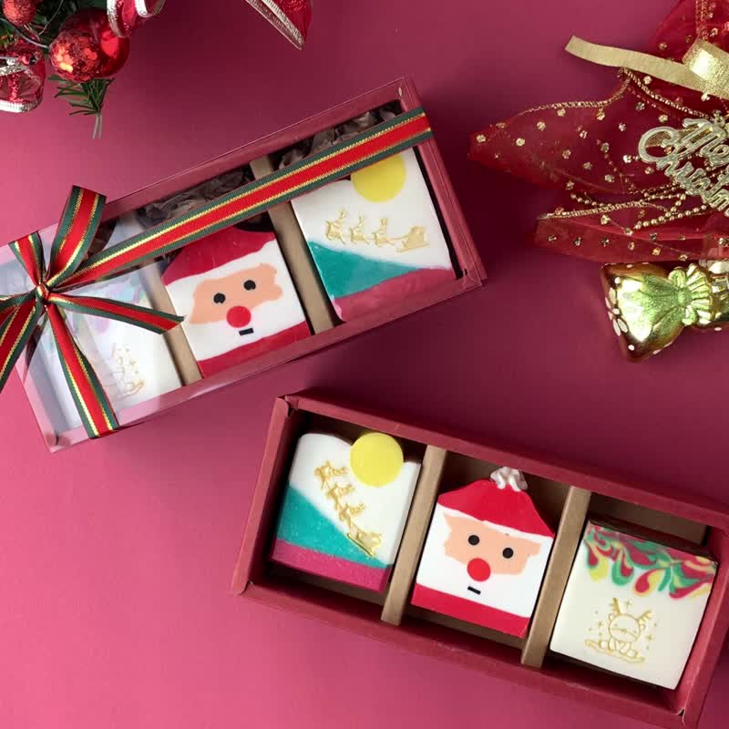 【SOAPaholic】Christmas Handmade Three Soap Gift Box - Soap - Other Materials 