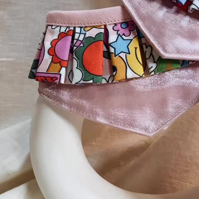 發裁手作。Facai Handmade 寵物領巾 毛孩瑪格領_居帝元素圖案 - 寵物衣服 - 棉．麻 粉紅色