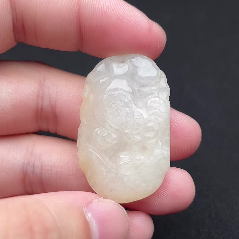 冰種飄黃翡翠公雞牌 | 天然緬甸玉翡翠A貨 - 金工/飾品 - 玉石 黃色