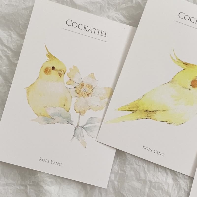 Lutino Cockatiel Postcard 58 - การ์ด/โปสการ์ด - กระดาษ 