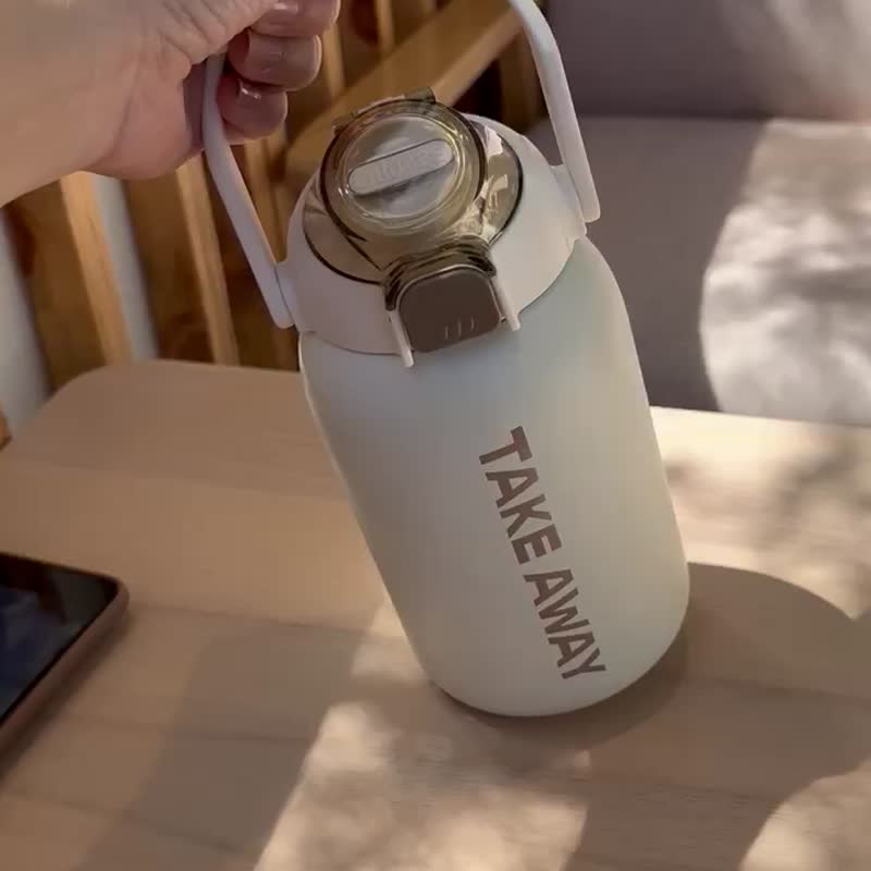 Enjoy your coffee break Jigglypuff portable thermos cup phone holder - แก้ว - สแตนเลส ขาว