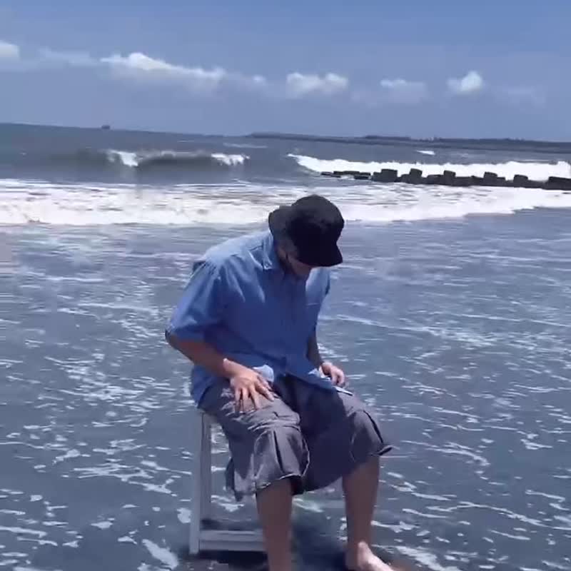 寬鬆七八分短褲 灰色紋路質感 - 男長褲/休閒褲 - 聚酯纖維 灰色